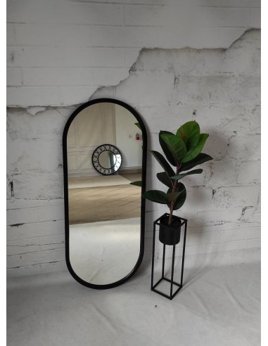 Oválné zrcadlo z matně černého mdf - rám OSKAR - barva rámu dle vašeho výběru