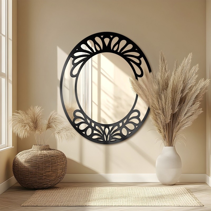 Oválné zrcadlo s prolamovaným dekorem z MDF – VERONELLE BELIRE 125x150