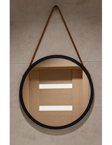 Kulaté zrcátko v černém matném rámu... Kulaté zrcátko v černém matném rámu...