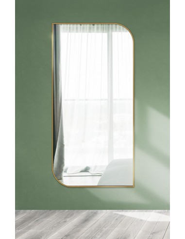 Zrcadlo ve zlatém rámu MDF SLIM -...