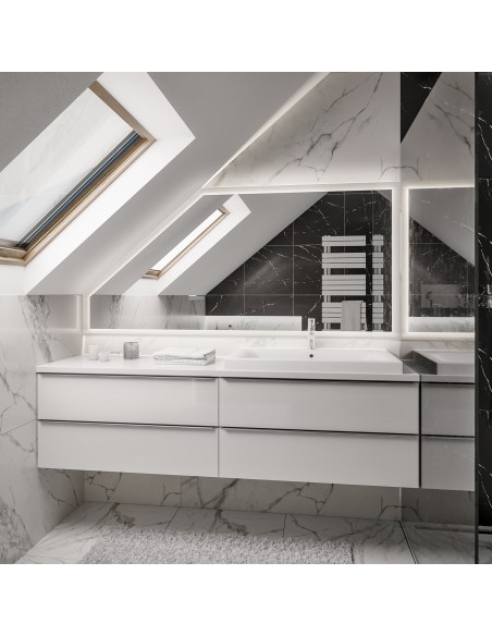 Pískované zrcadlo do podkroví - na míru - NIDA LED