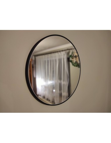 Kulaté zrcadlo v černém rámu MDF SLIM - OTYLIA - barva rámu dle vašeho výběru