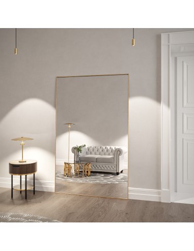 Obdélníkové zrcadlo v minimalistickém zlatém rámu - 1201 - barva rámu dle vašeho výběru