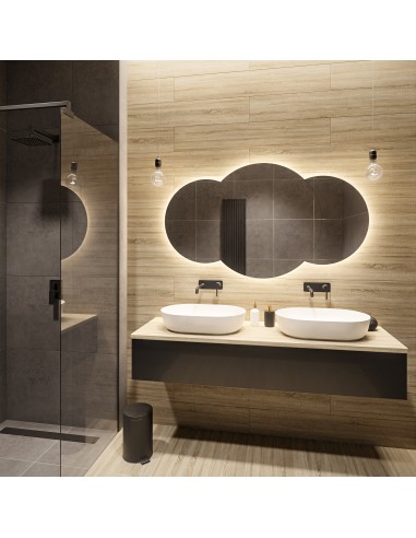 Sada koupelnových zrcadel s osvětlením - UNIVERSE DOUBLE LED