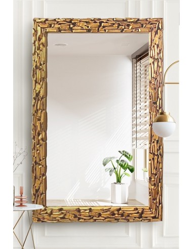 Luxusní nástěnné zrcadlo v bohatě zdobeném zlatém rámu - 9003001