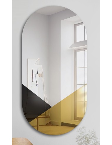 Exkluzivní oválné dekorativní zrcadlo v černé a zlaté barvě - ROYAL