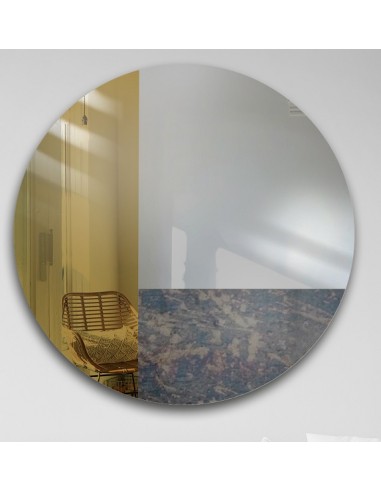 Dekorativní kulatý zrcadlový barevný panel - hnědý a stařený - TOMI