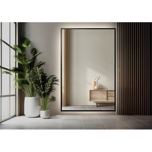 Zrcadlo v černém rámu s...