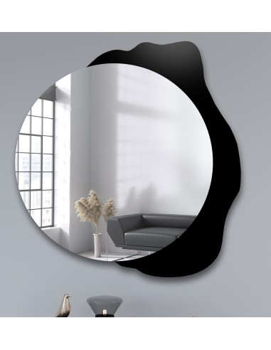Dekorativní kulaté zrcadlo na černé...