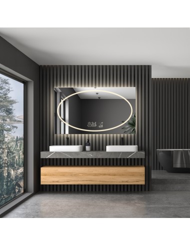 Koupelnové obdélníkové zrcadlo s... Koupelnové obdélníkové zrcadlo s...