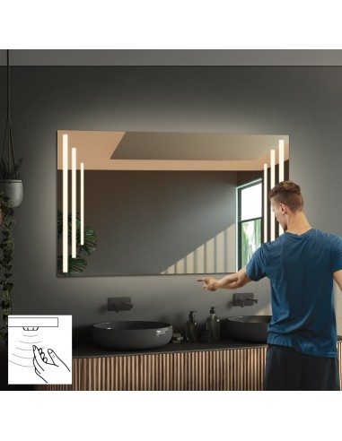 Obdélníkové koupelnové zrcadlo se senzorovým vypínačem - ALIS LED PREMIUM