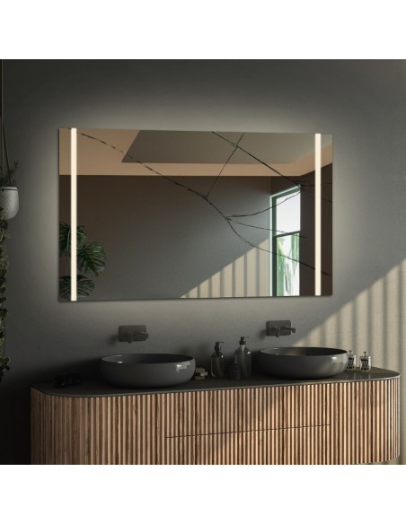 Obdélníkové koupelnové zrcadlo s bezpečnostní fólií - FLAWIA LED PREMIUM