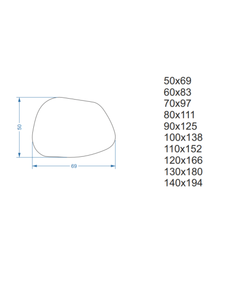 Dekorativní zrcadlo s organickým tvarem - BAZALT
