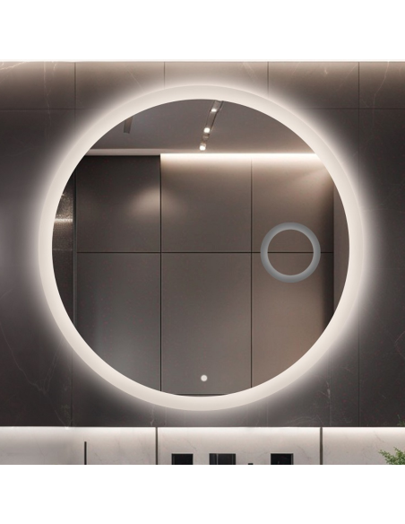Koupelnové kruhové zrcadlo se zoomem a vypínačem - CAPELLA LED PREMIUM