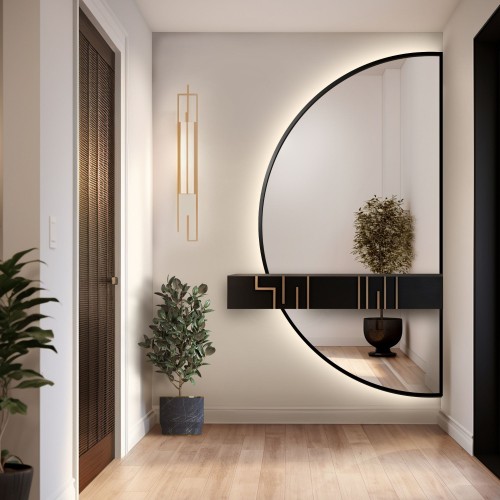 Půlkruhové zrcadlo ve dvou...