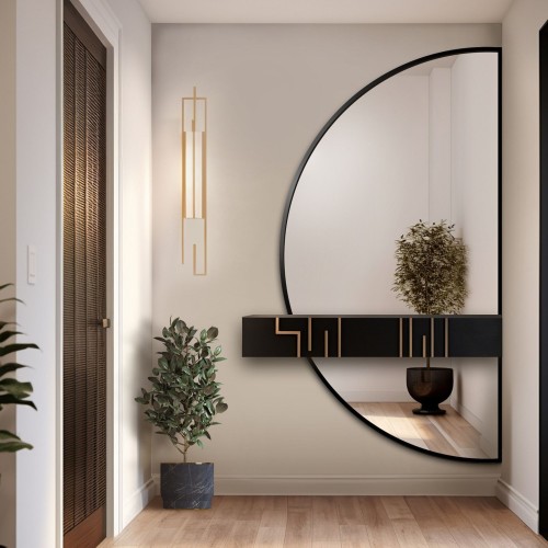 Půlkruhové zrcadlo ve dvou...