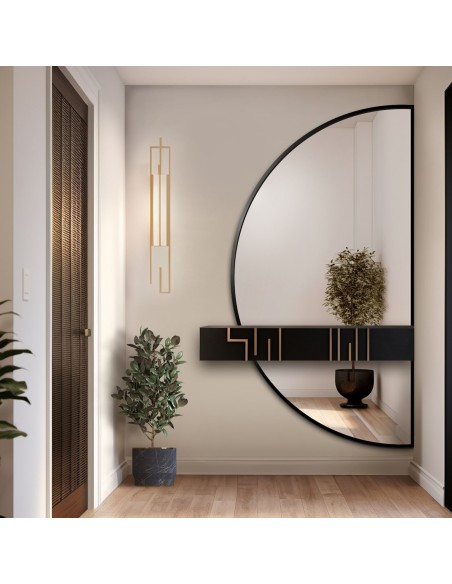 Půlkruhové zrcadlo ve dvou částech v rámu - DOPPIO V RÁMU