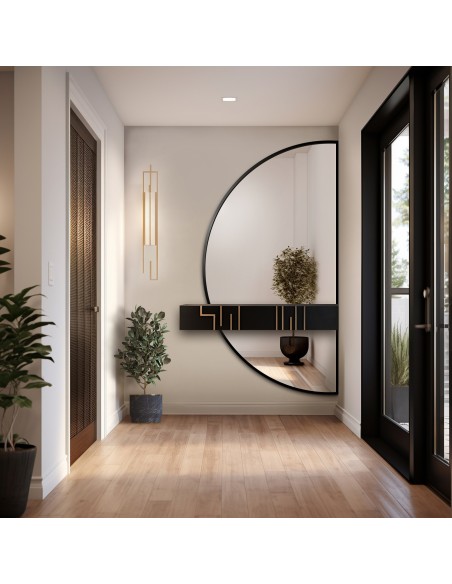 Půlkruhové zrcadlo ve dvou částech v rámu - DOPPIO V RÁMU