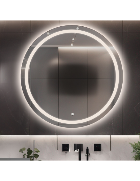 Kulaté koupelnové zrcadlo s protiparovou matou - MAIA LED PREMIUM