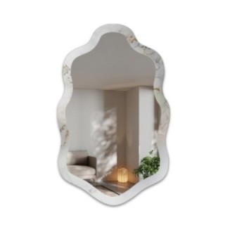 Nepravidelné zrcadlo na bílo-zlatém mramoru – MARBLE CALANTHE