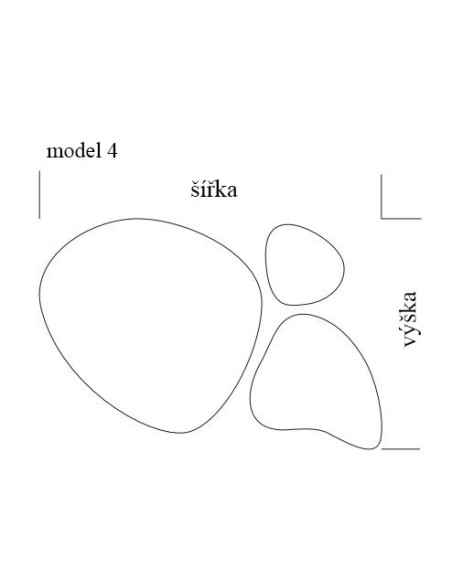 Sada tří zrcadel s organickým tvarem v rámu - FLORA V RÁMU