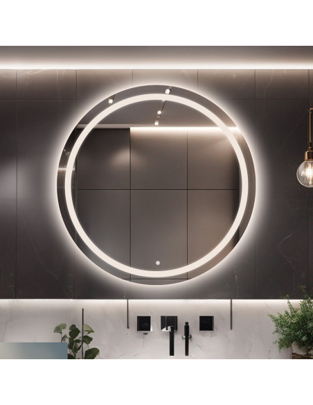 Kruhové koupelnové zrcadlo s vypínačem - MAIA LED PREMIUM