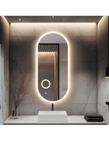 Oválné koupelnové zrcadlo s led zoom...