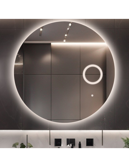 Koupelnové kruhové zrcadlo s led zoom zrcadlem - LED KRUH PREMIUM