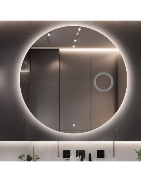 Koupelnové kruhové zrcadlo se zoomem a vypínačem - LED KRUH PREMIUM
