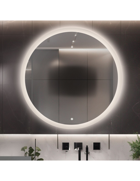 Koupelnové kruhové zrcadlo s protiparovou matou - CAPELLA LED PREMIUM