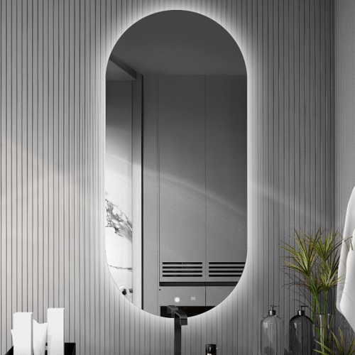 Oválné koupelnové zrcadlo s...