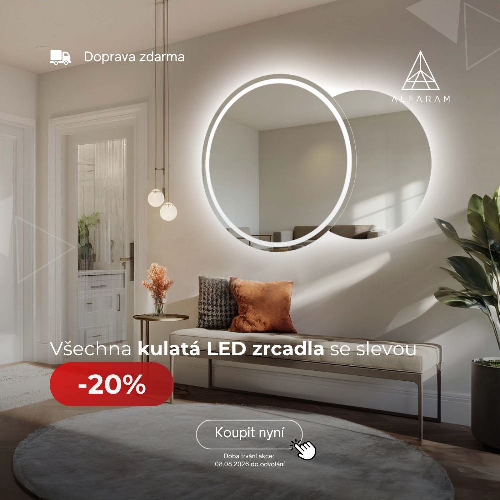 Kulatá LED zrcadla nyní o 20 % levněji