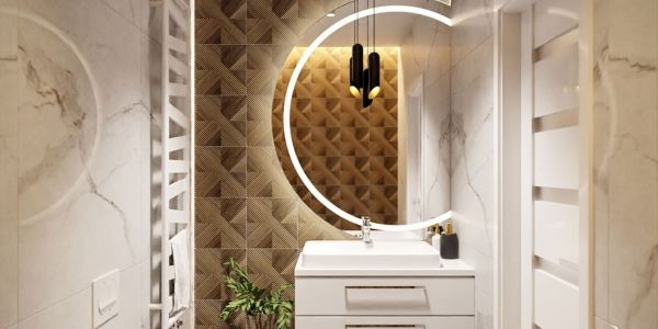 Zrcadlo v koupelně: zarovnané s dlaždicemi nebo namontované ve výklenku?