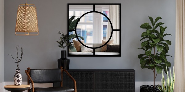 Efektní zrcadlo v industriálním a loftovém stylu